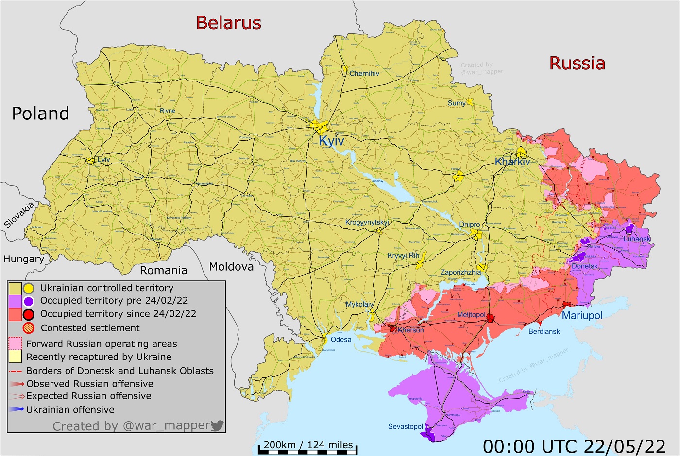 Карта боевых действий в Украине - где идут бои на 22 мая - Апостроф