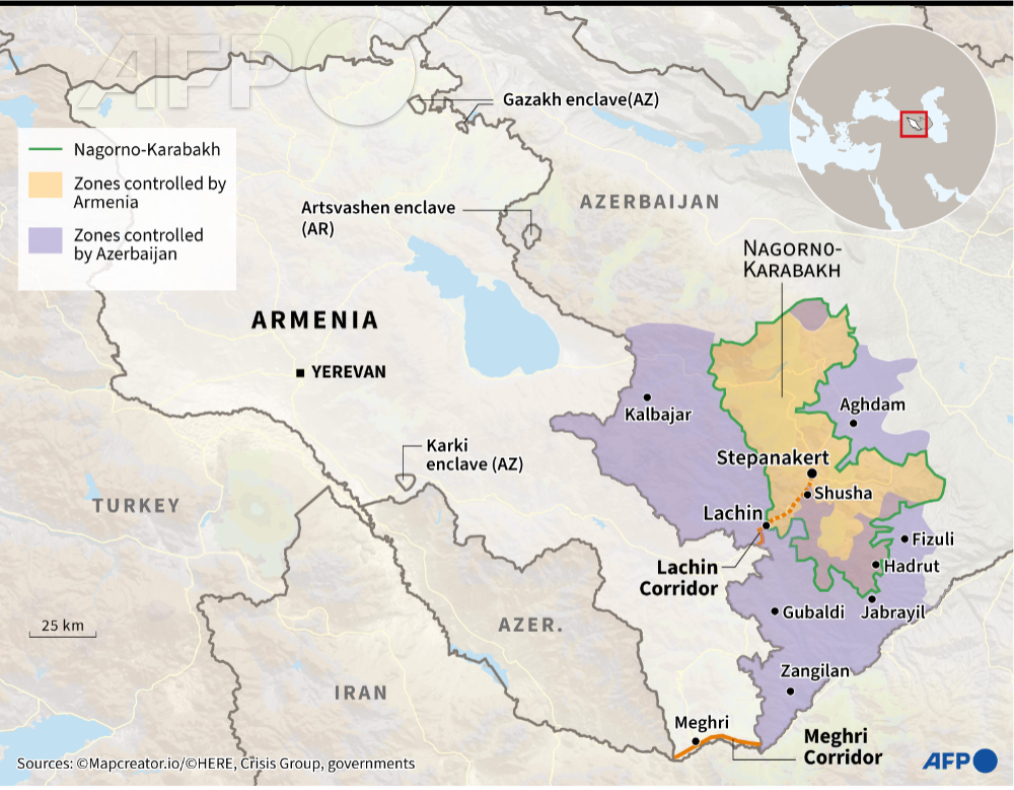 Карабах - карта зоны контроля Азербайджана и Армении 26 марта - Апостроф