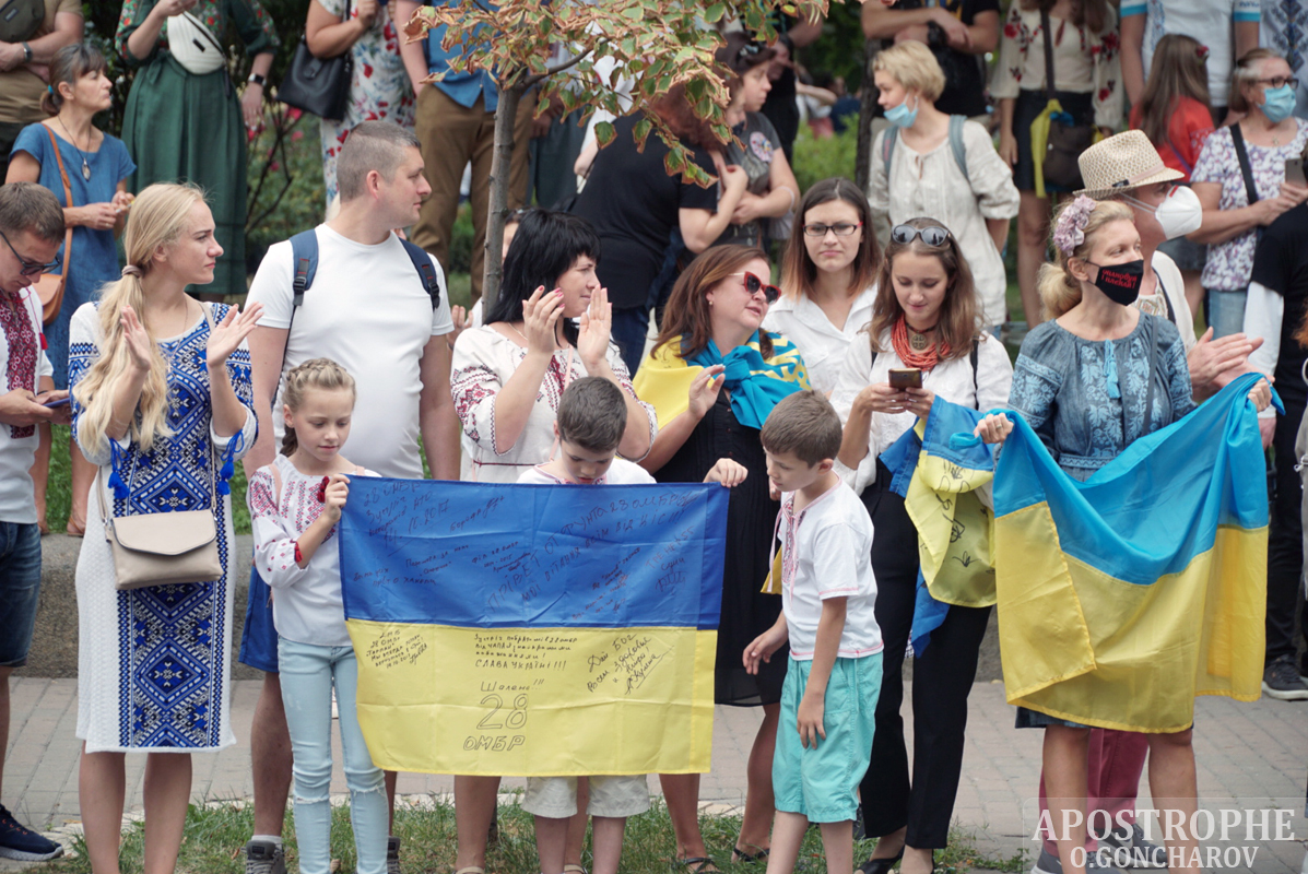 Марш Защитников 2020 фотографии люди Киев День независимости Украины