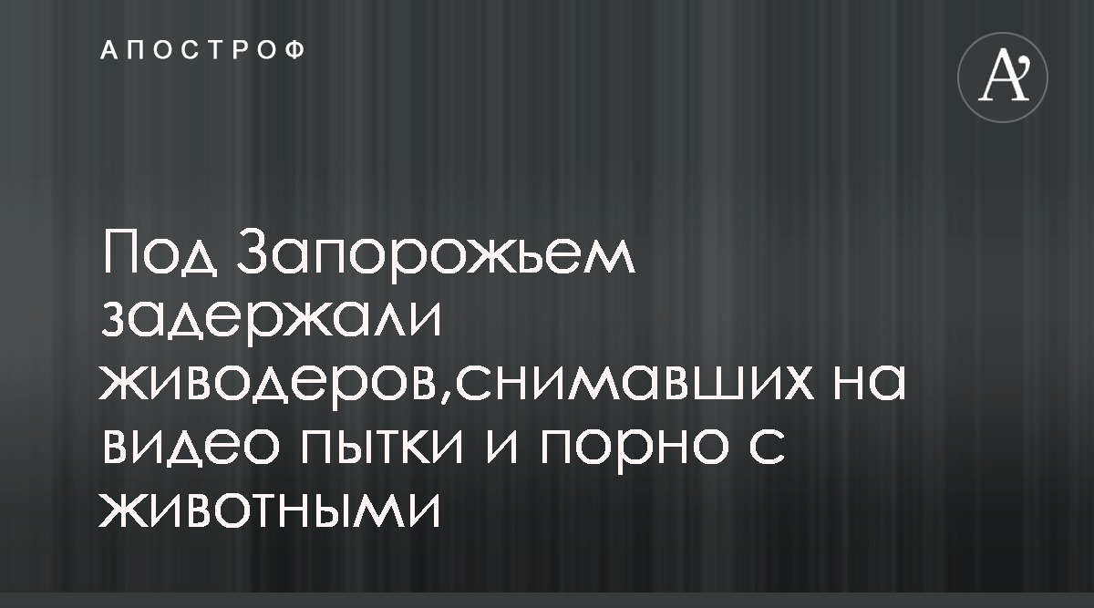 Под Запорожьем задержали живодеров,снимавших на видео пытки и порно с  животными - Апостроф